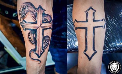 cruz en el antebrazo|+50 TATUAJES DE CRUCES y Significado ️